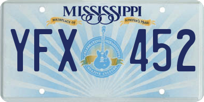 MS license plate YFX452