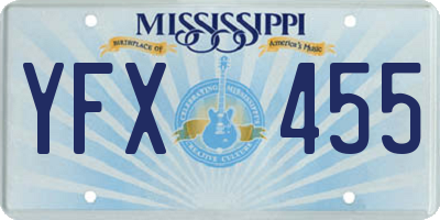 MS license plate YFX455