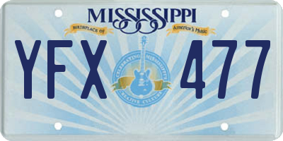 MS license plate YFX477