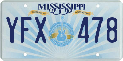 MS license plate YFX478