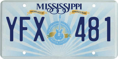 MS license plate YFX481