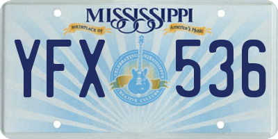 MS license plate YFX536