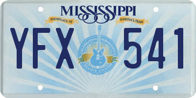 MS license plate YFX541