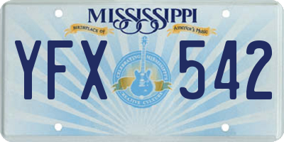 MS license plate YFX542