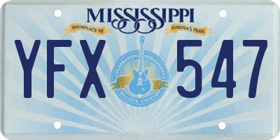 MS license plate YFX547