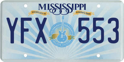 MS license plate YFX553
