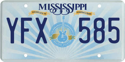 MS license plate YFX585