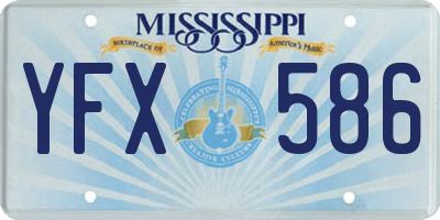MS license plate YFX586
