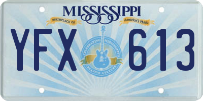 MS license plate YFX613
