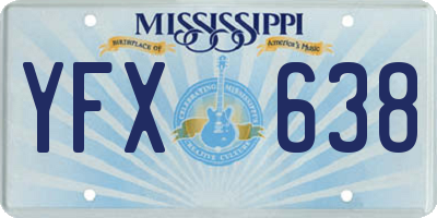 MS license plate YFX638