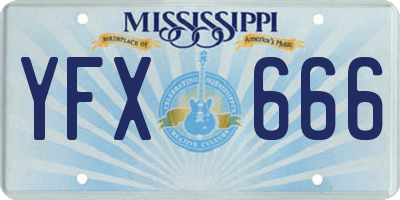 MS license plate YFX666