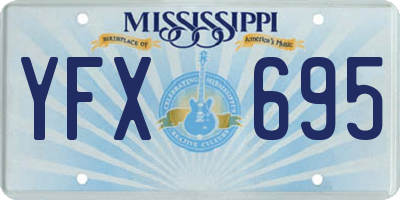 MS license plate YFX695