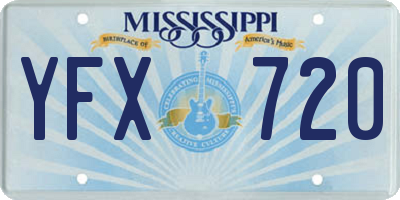 MS license plate YFX720
