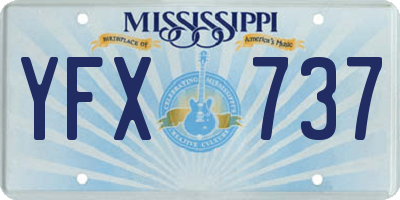 MS license plate YFX737