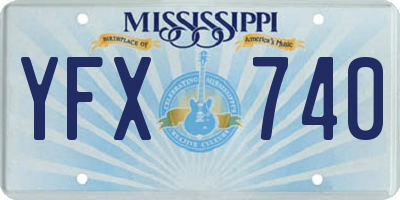 MS license plate YFX740