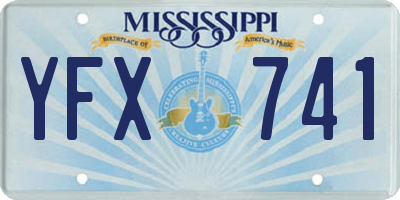 MS license plate YFX741
