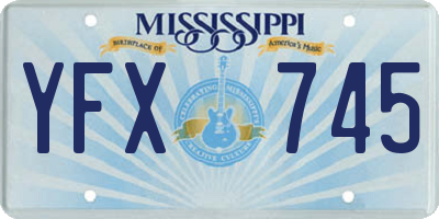 MS license plate YFX745