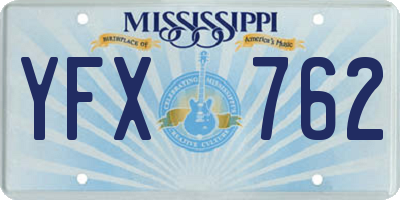 MS license plate YFX762