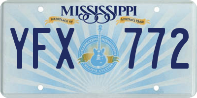 MS license plate YFX772