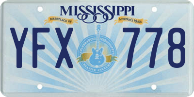 MS license plate YFX778