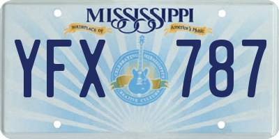 MS license plate YFX787