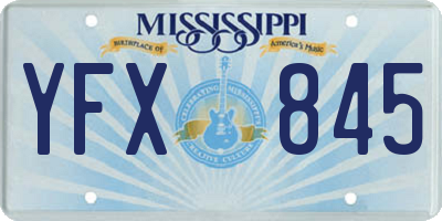 MS license plate YFX845