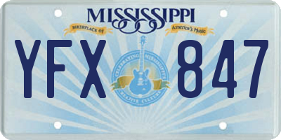 MS license plate YFX847
