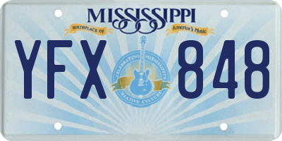 MS license plate YFX848