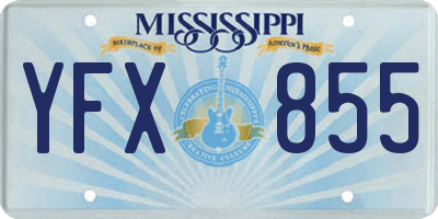 MS license plate YFX855