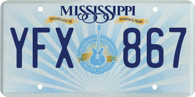 MS license plate YFX867