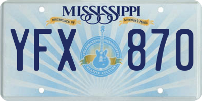 MS license plate YFX870