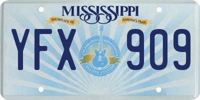 MS license plate YFX909