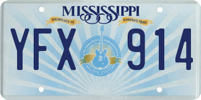 MS license plate YFX914
