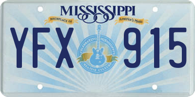 MS license plate YFX915
