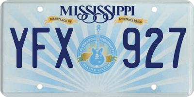 MS license plate YFX927