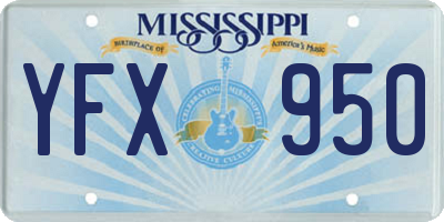 MS license plate YFX950