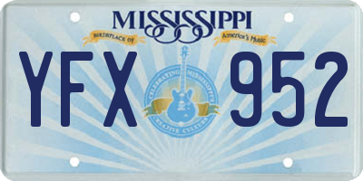 MS license plate YFX952