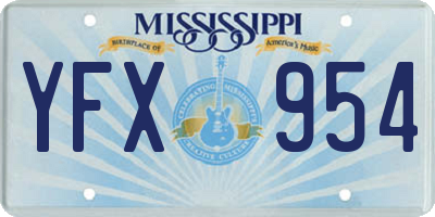 MS license plate YFX954