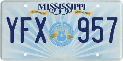 MS license plate YFX957