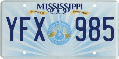MS license plate YFX985