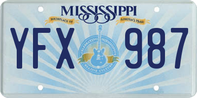 MS license plate YFX987