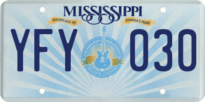 MS license plate YFY030