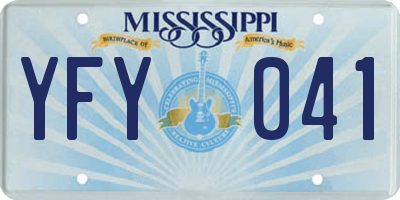 MS license plate YFY041