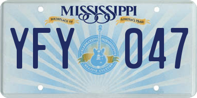 MS license plate YFY047
