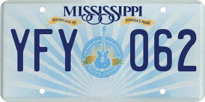 MS license plate YFY062