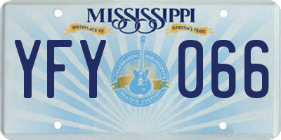 MS license plate YFY066