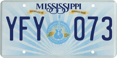 MS license plate YFY073