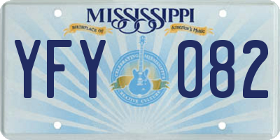 MS license plate YFY082