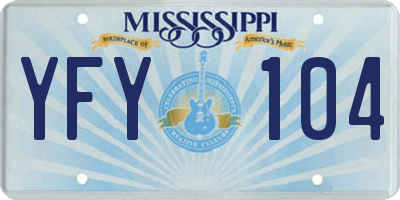 MS license plate YFY104