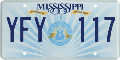 MS license plate YFY117